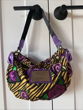 Betsey Johnson Purple Floral-Print Hobo Bag sequin hobo purse handbag